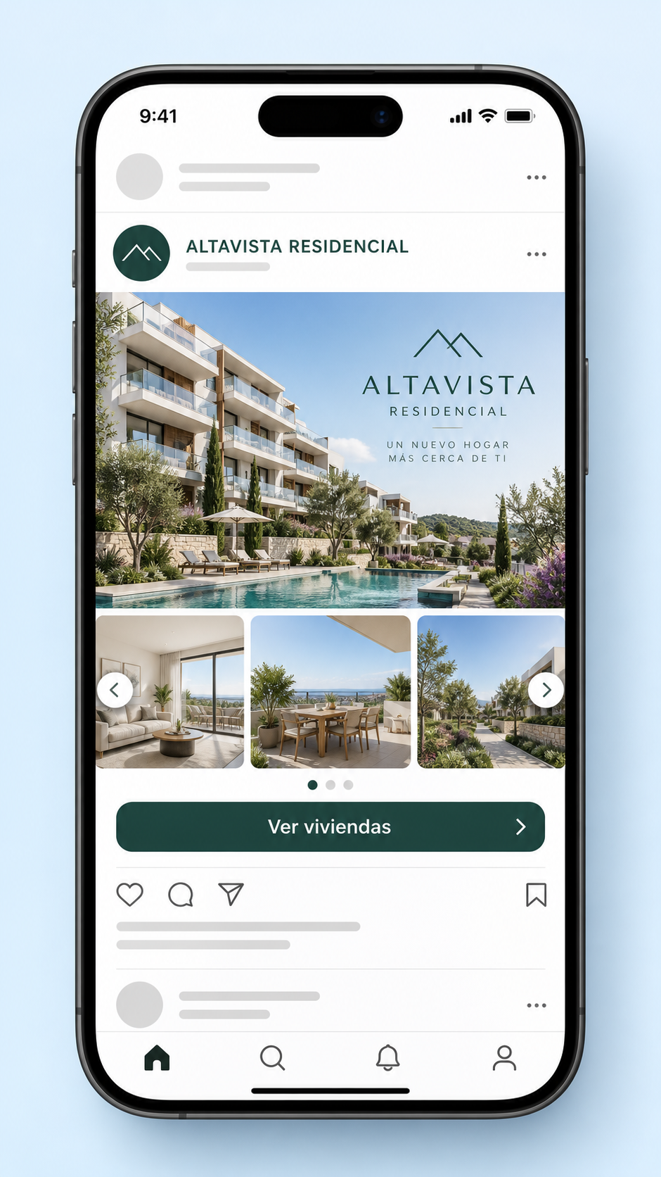 Adaptación conceptual de la campaña de Altavista Residencial a un entorno social
